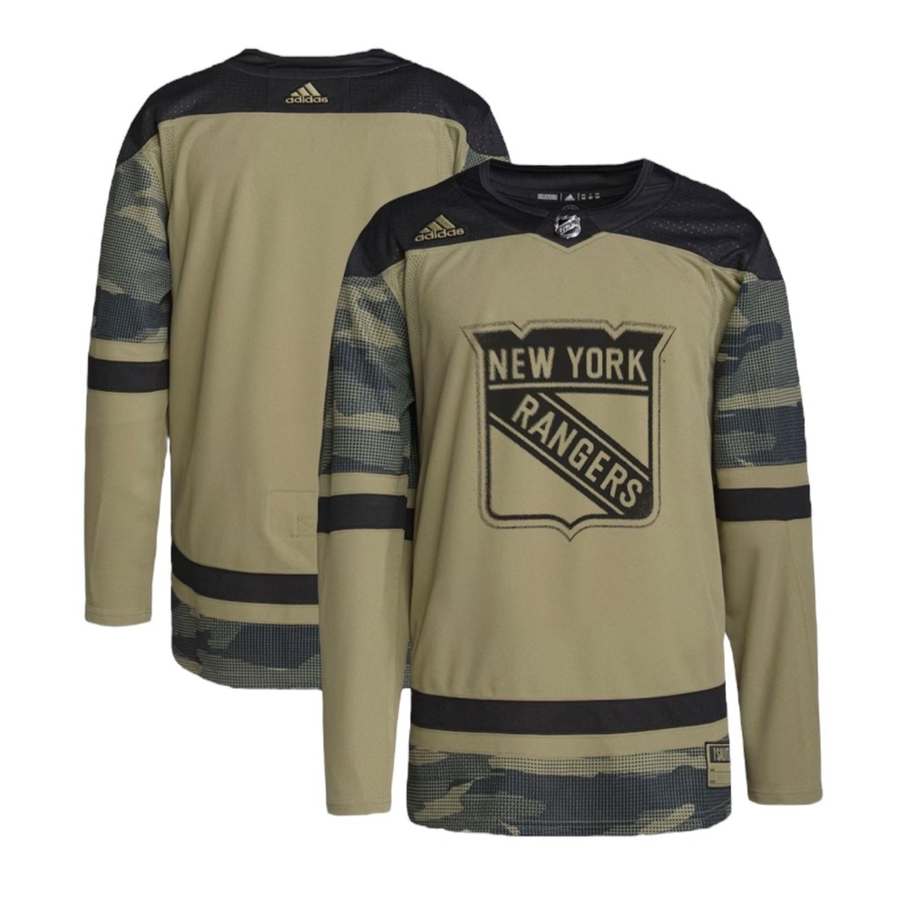 Adidas New York Rangers Military Appreciation Practice Jersey Sz 42 Camo NHL